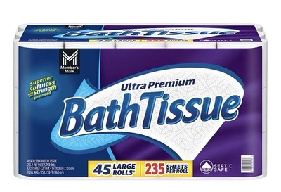 Member's Mark Ultra Premium 2-Ply Toilet Paper 45 rolls, 235 sheets/roll