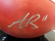 AJ Brown Autographed Wilson Football Fanatics Verification Authenticity Patriots