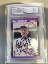CURT SCHILLING SIGNED CARD 1989 DONRUSS ROOKIE RC CCGRADING AUTHENTIC. rookie card picture