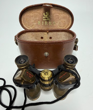 Vintage Birks Brass Opera Glasses Binoculars with Original Leather Case Super Co