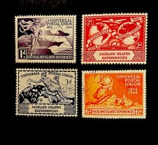 FALKLAND ISLANDS - Dependencies GVI SG G21-G24, 1949 UPU set Used.