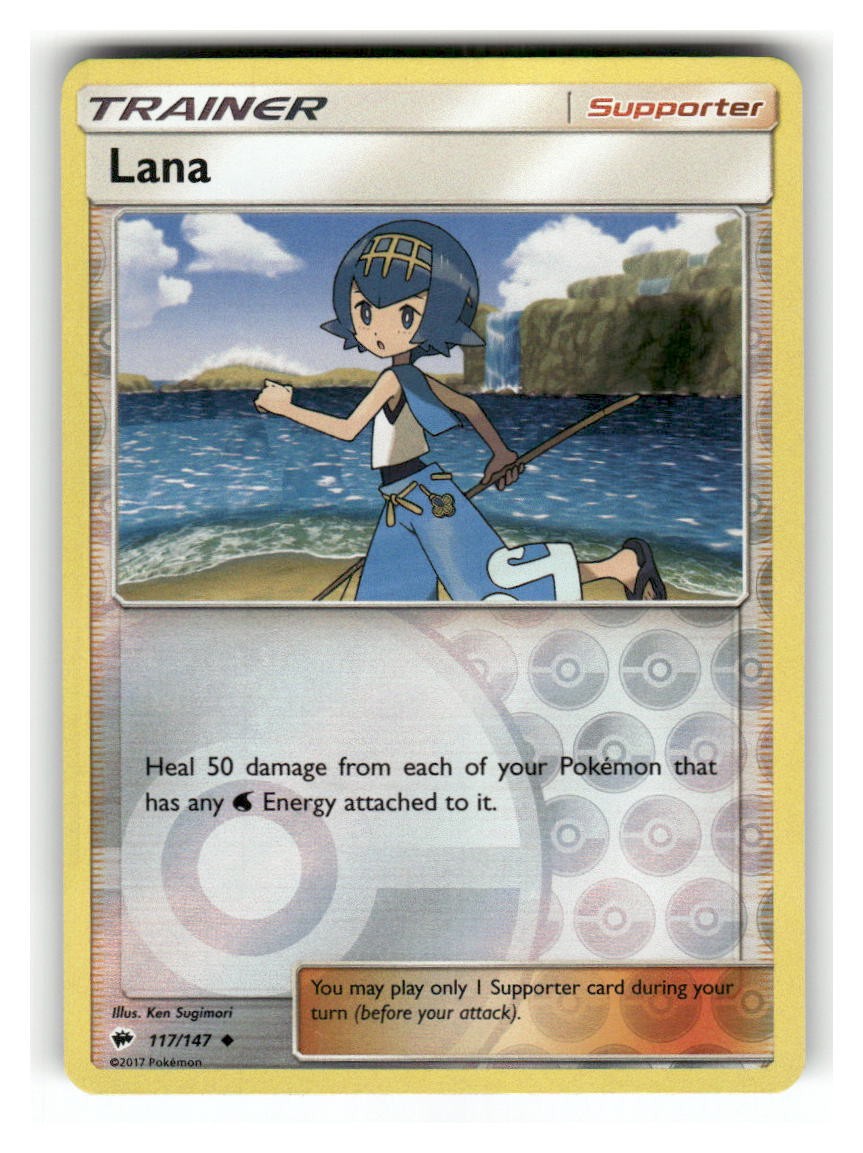 Lana 117/147 Uncommon Burning Shadows Pokemon Reverse Holo Lightly Played