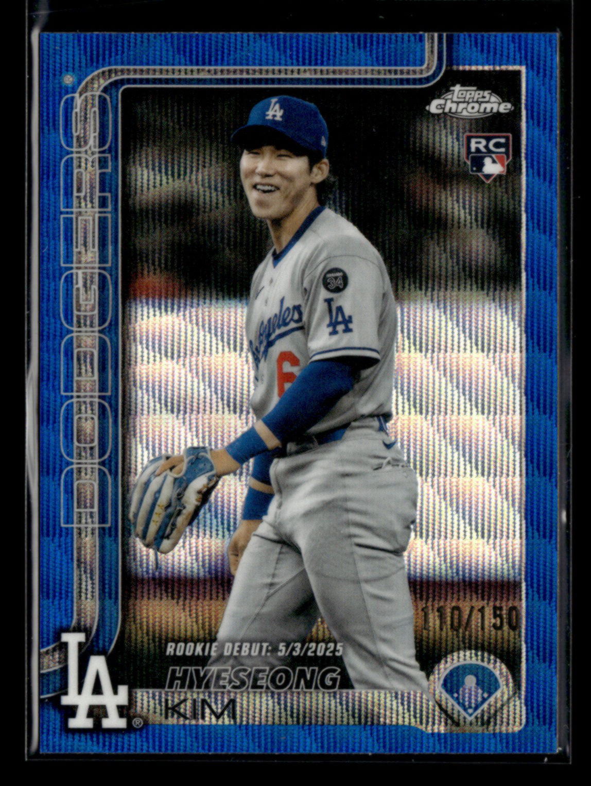 Hyeseong Kim RC 2025 Topps Chrome Update Blue Wave 110/150 Rookie Debut [xlz