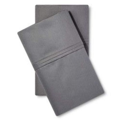 King Solid Performance 400 Thread Count Pillowcase Set Dark Gray - Threshold : C