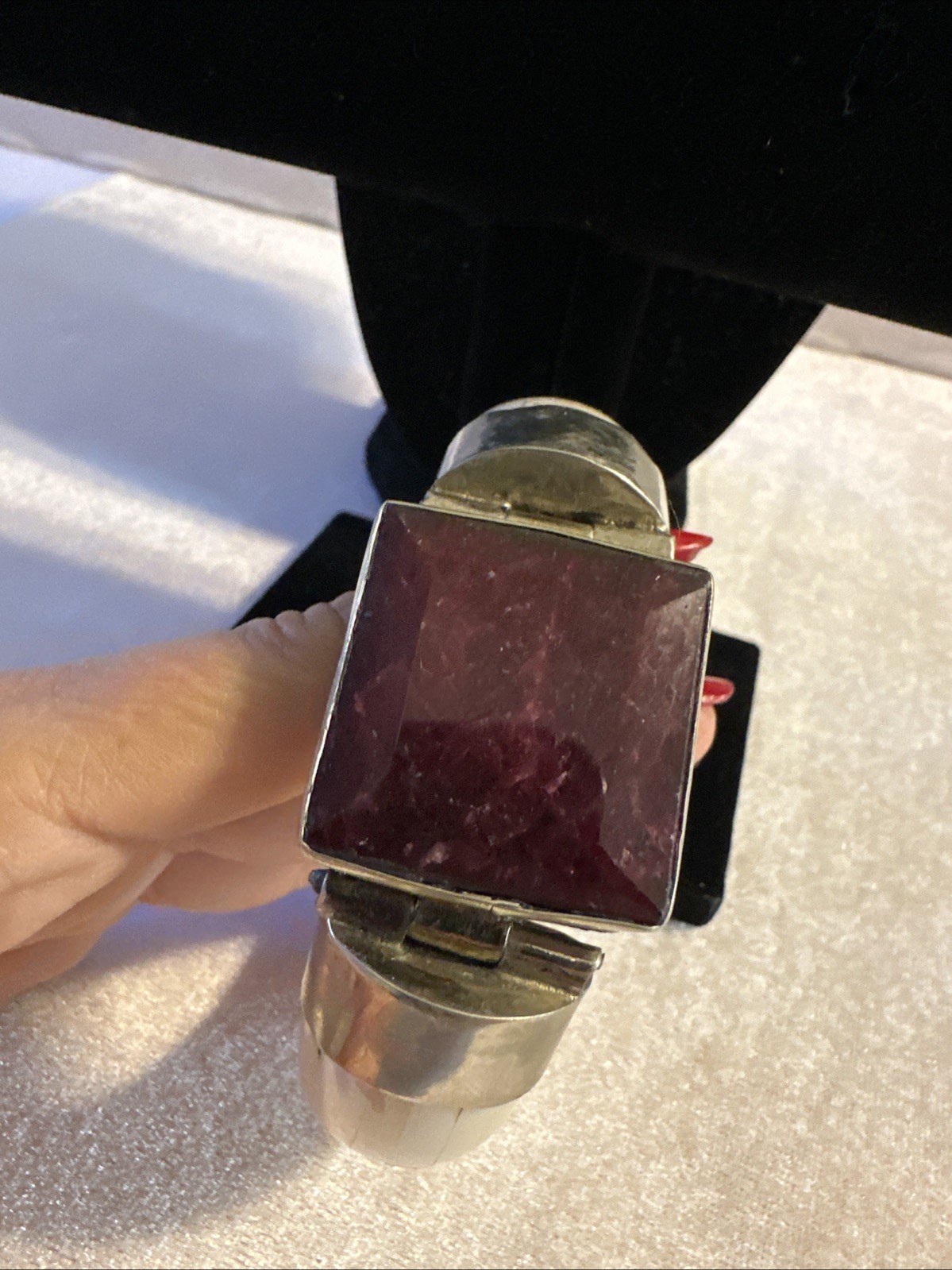 Bone Bangle With Large Ruby Stone - image 17