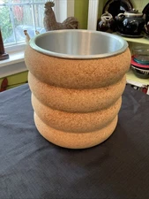 Vintage 8” Natural CORK Brushed Aluminum Corticeira Viking Portugal Wine Cooler