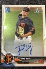 2018 Bowman Draft - Chrome Draft Pick Autographs Jake Wong JW (AU, RC) SF Giants
