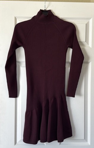 Reiss Clary flippiges Kleid in Beere, Small - Bild 4 von 5