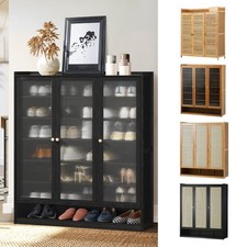 Oikiture Shoe Storage Cabinet Shoes Rack Organiser Shelf 3 Doors 45 Pairs