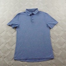 Lululemon Evolution Polo Shirt Mens Small Solid Blue Golf Casual Preppy