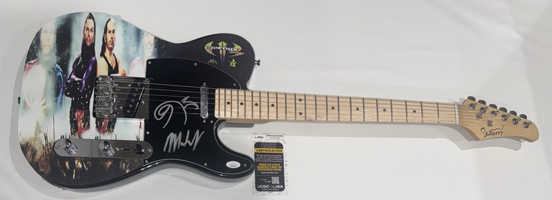 THE HARDY BOYZ SIGNED CUSTOM ELECTRIC GUITAR MATT JEFF WWF WWE JSA COA
