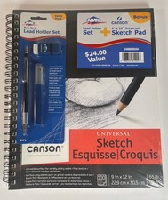 Alvin Sketch Book / Art BUNDLE Canson 9x12 Sketchbook Lead Holder Pencil Eraser