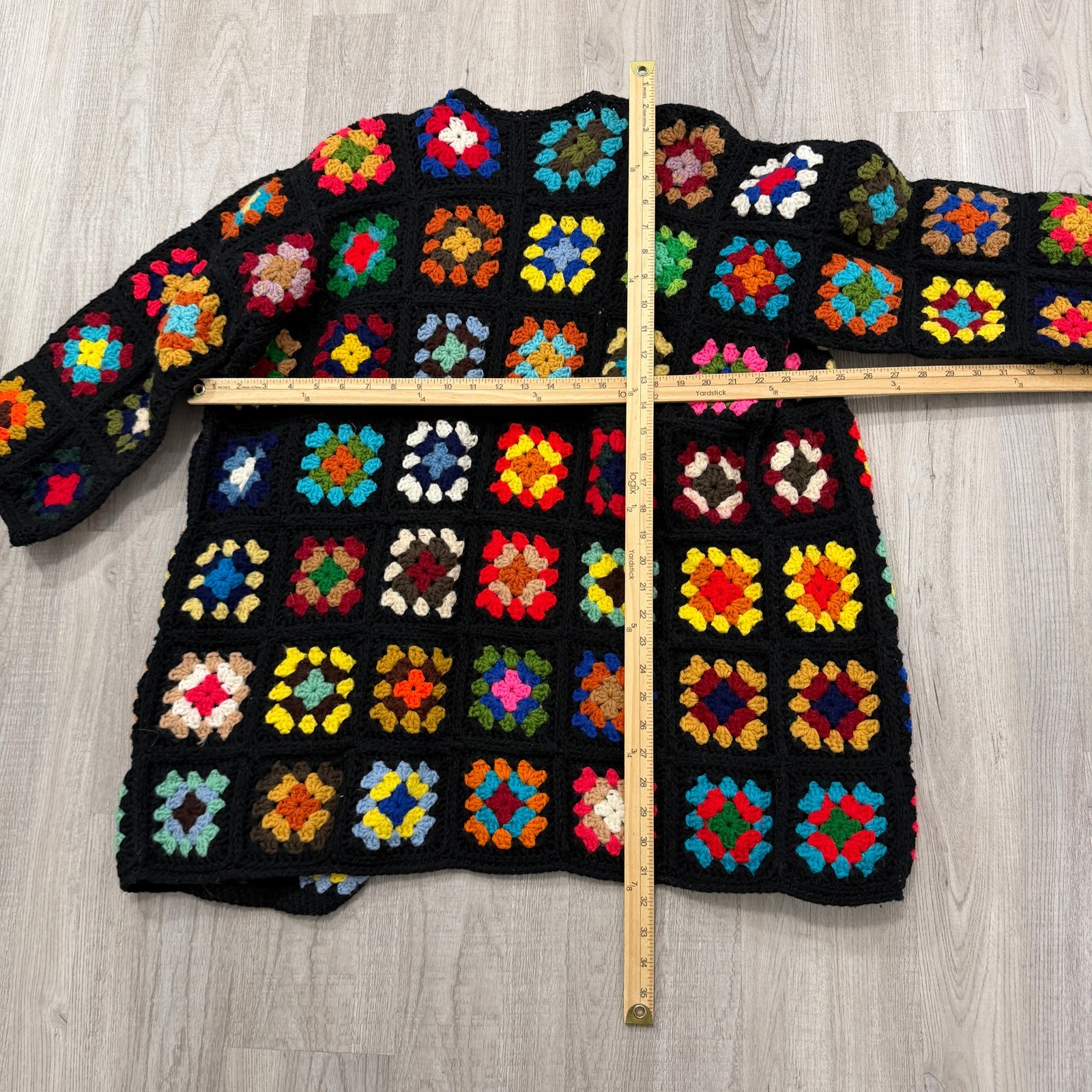 Vintage Crochet Granny Square Patchwork Floral Ca… - image 5