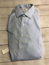 Brooks Brothers Dress Shirt Mens 16.5 36/37 Blue Solid Regent Non Iron Cotton LS