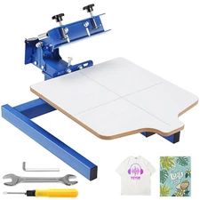 Screen Printing Machine, 1 Color 1 Station Silk Screen Printing Press, 21.2x17.7
