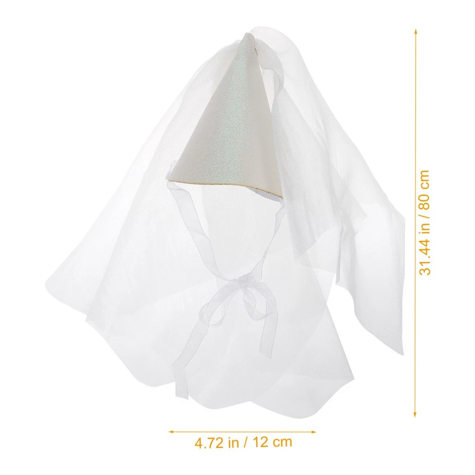  Sombrero cono de fiesta de cumpleaños decorativo lentejuelas cono sombrero foto utilería con tul para Foto 3 de 4