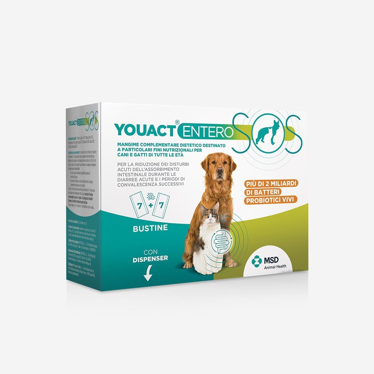 Youact Entero SOS 14 Bustine: Fermenti Lattici Vivi Cane e Gatto