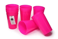 22 Ounce Reusable Plastic Stadium Cups, 8 Pack, Made in USA, BPA-Free Dishwas...