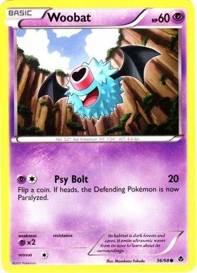 Woobat - 36/98 - Common - Moderately Played - Emerging Powers