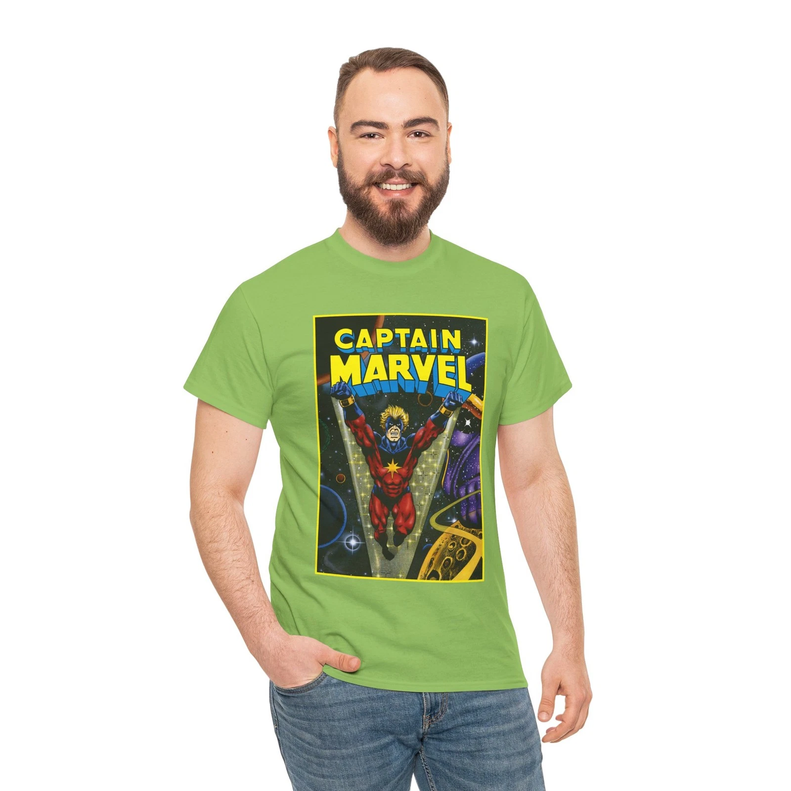 Captain Marvel T-Shirt - Jim Starlin Art - Mar-Vell - Thanos - Marvel Comics