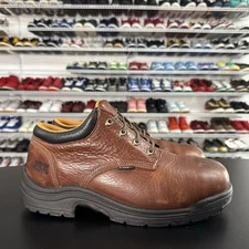 Timberland PRO PowerFit Shoes Brown Leather Safety Toe Work Men’s Size 10.5