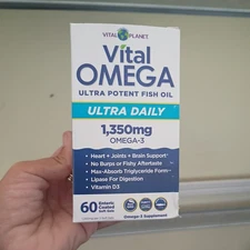 Vital Planet - Vital Omega 3 Fish Oil Ultra Daily Supplement with 1350mg of 2...
