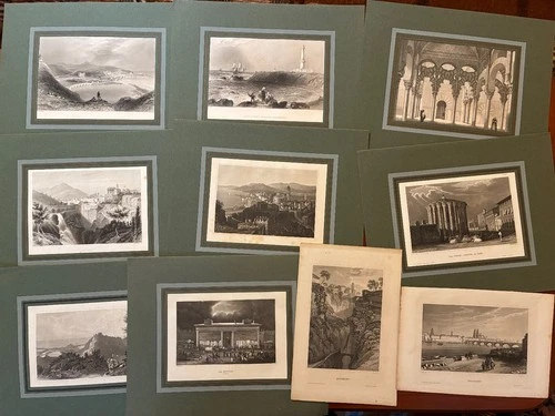 Circa 1860-30 Engravings-Italy-UK-Switzerland-Sweden-Originals-Bundle-Jot Collection