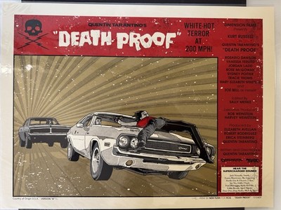 Death Proof New Flesh Metallic Signed  18''x24'' #7/45 Screenprint Threat Level 