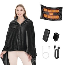 Heated Blanket, Heated Shawl with 20000mAh Power Bank, Cordless Portable Blan...