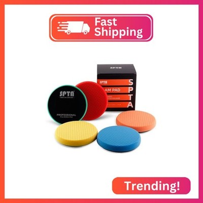 Buffing Polishing Pads, SPTA 5Pc 3.5 Inch Face for 3 Inch 76mm Backing Plate Com