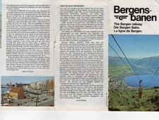 The Bergen Railway, Norway Tourist Map 1980s