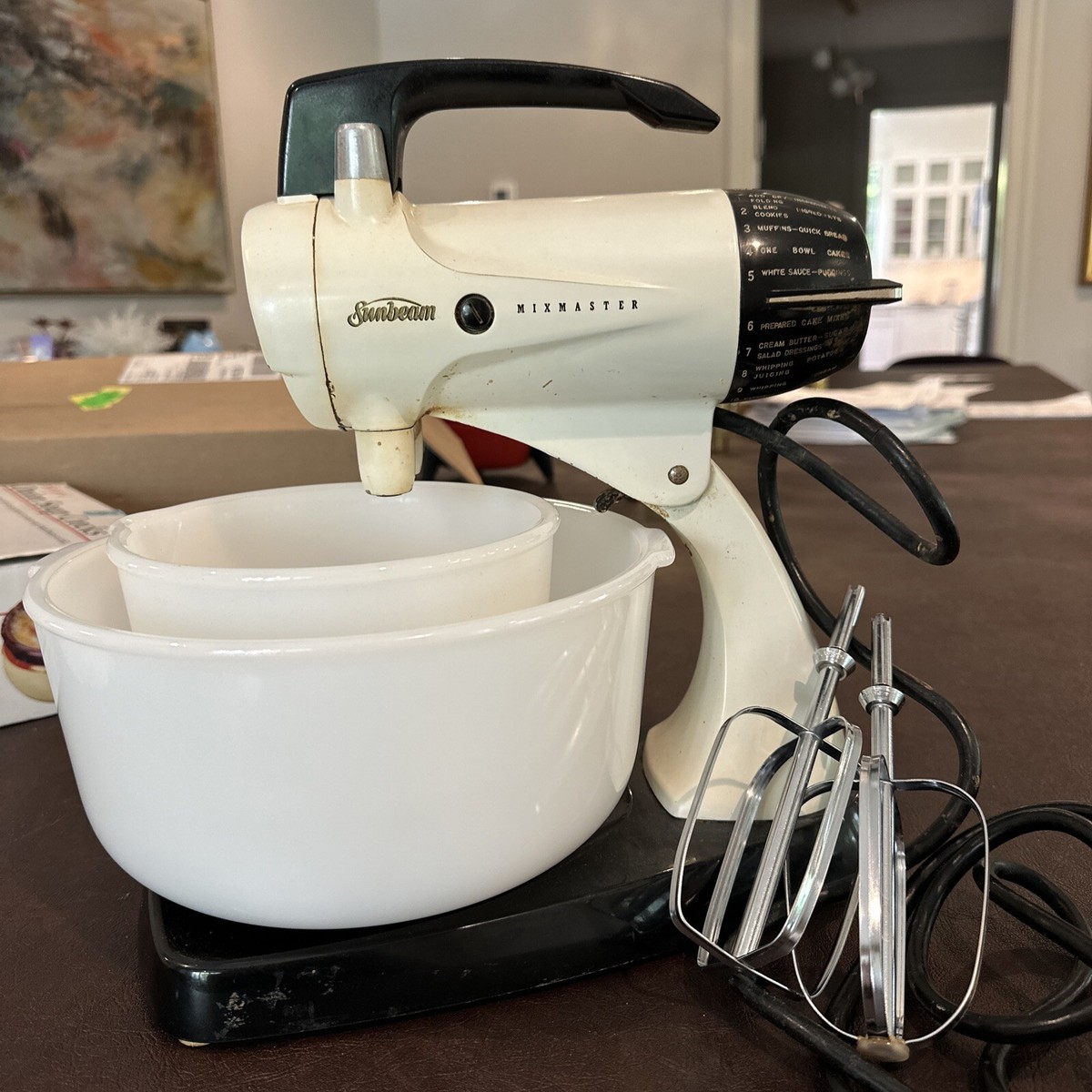 AS IS VINTAGE SUNBEAM MIXMASTER MODEL 12 1950'S COMPLETE WITH 2