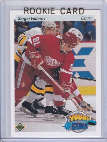 SERGEI FEDOROV ROOKIE CARD Detroit Redwings Hockey 1990 UPPER DECK YOUNG GUNS RC