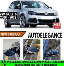 VW GOLF 6 VI CALOTTE SPECCHIO NERO LUCIDO ABS ADESIVE 3M -