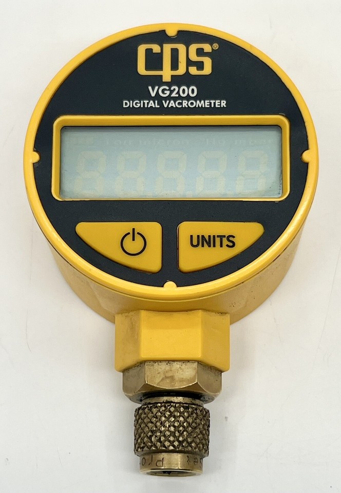 CPS VG200 Digital Vacrometer Micron Vacuum Gauge w/Case & Manual