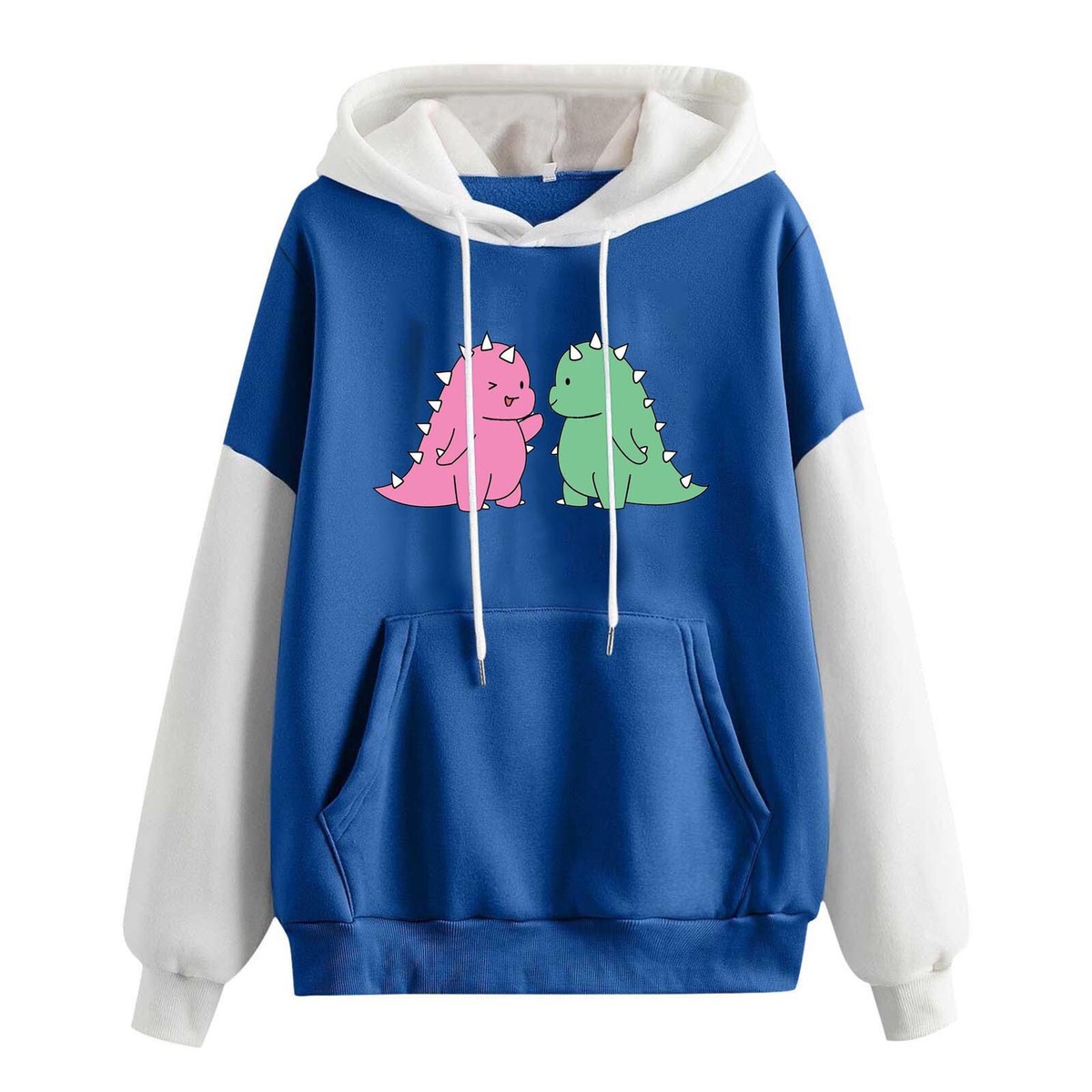 Women Cute Dinosaur Print Sweatshirt Kawaii Fleece Long Sleeve Hoodie  Pullover | eBay