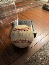 Joe Dimaggio Autographed Baseball With Letter Signed By Mickey Rivers