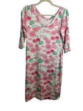 Manuel Canovas Dress Pink Floral Polyamide Stretch Knit Womens US 10 12 Wedding