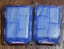 2x Travel Pill Organizer Box, Portable Case with 10 Compartments for Medicines