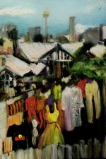 V13005 Australia Avant Card #13005 Village Lifelines Sydney Art postcard