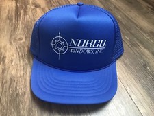 NORCO Windows 80's Vintage Blue Trucker Mesh Side Snapback Baseball Cap Hat 