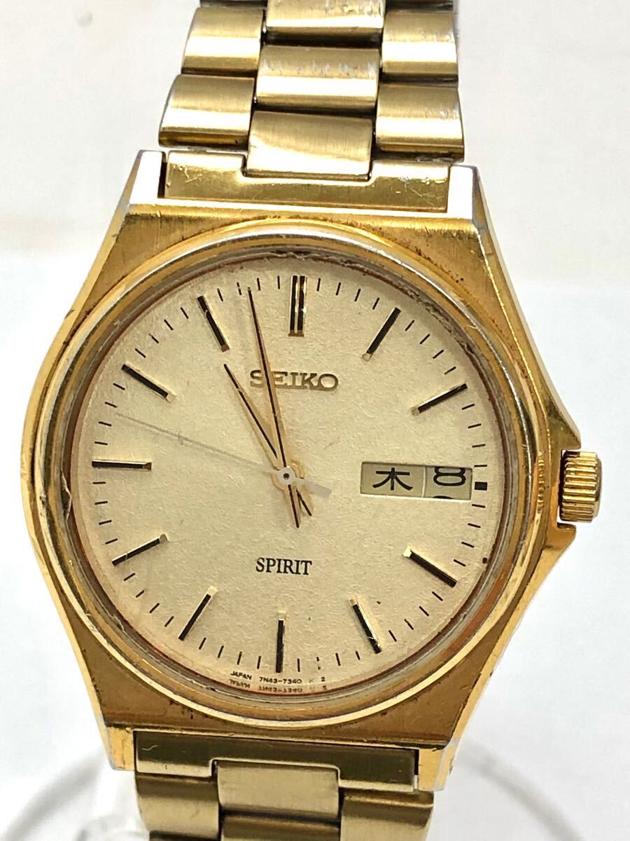 Seiko Spirit 7N43-7180 Mens Quartz Watch with Date Display