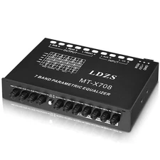 7 Band 1/2 Din Graphic Car Audio Equalizer 6Ch Front/Rear+Sub AUX Output D1C4