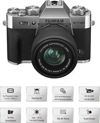 Fujifilm Camera X-T30II XC Lens Kit Silver F X-T30 II LK Fujifilm Camera X-T30II XC Lens Kit Silver F X-T30 II LK