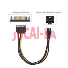 SATA 15Pin Male to 6 Pin PCI-Express PCI-E Card Power Adapter Cable 20cm M8