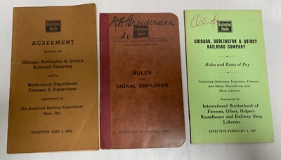 Menge ''3'' Vintage Chicago Burlington & Quincy Railroad Union Code Regelbuch (F6)