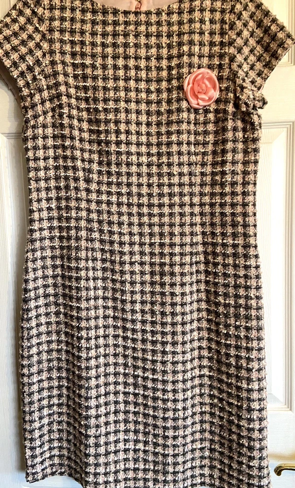 Vestido recto de punto pata de gallo rosa ciruela de Chadwick de colección talla 14 Foto 2 de 4