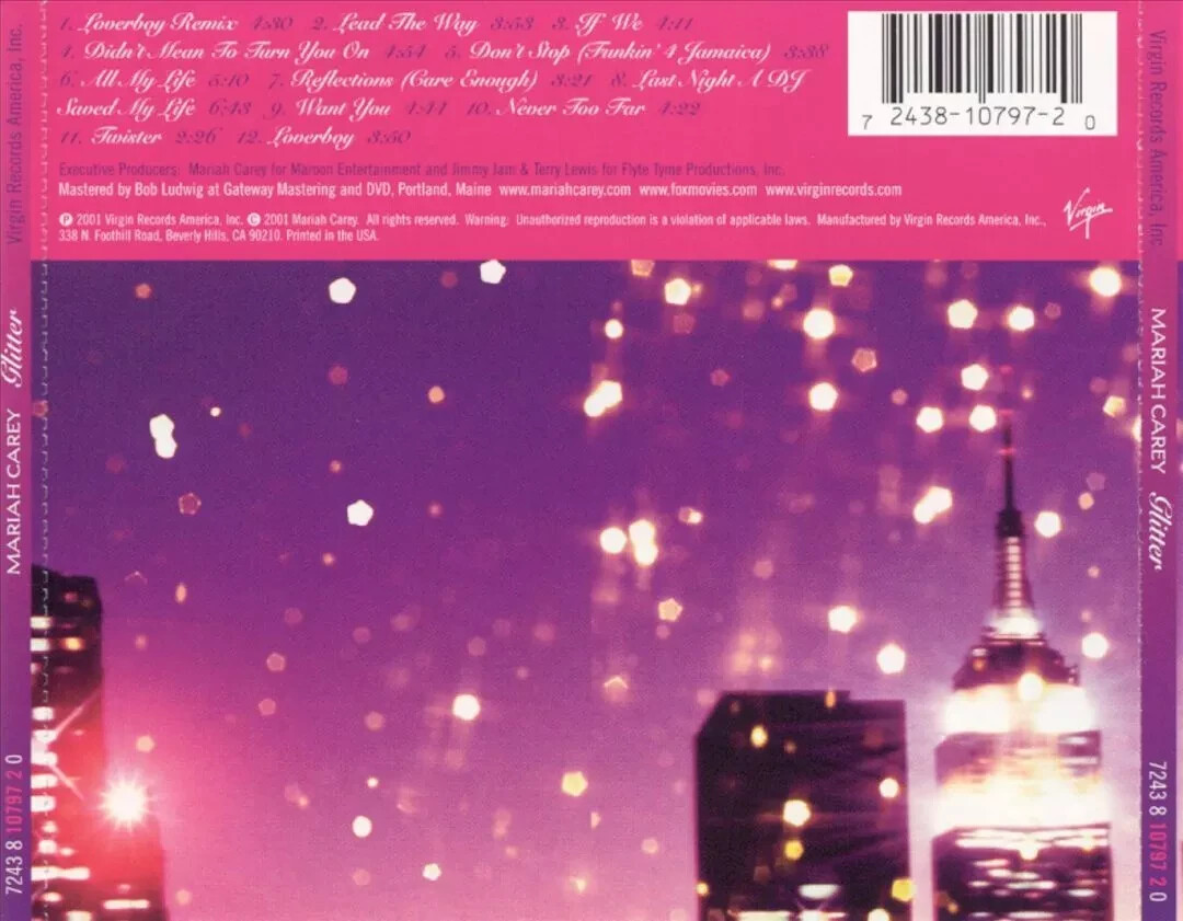2001年　マライア・キャリー　glitter プレスシート Glitter by Mariah Carey (CD, Sep-2001, Virgin) for sale