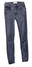 Free People Jeans Women's Size 24 Denim Skinny Pants Bottoms Gray Distressed