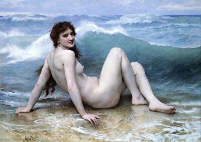 1853 - The Wave by William Adolpe Bouguereau - Giclee Fine Art Print